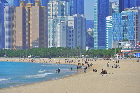 Plage Haeundae, Busan, Corée du Sud